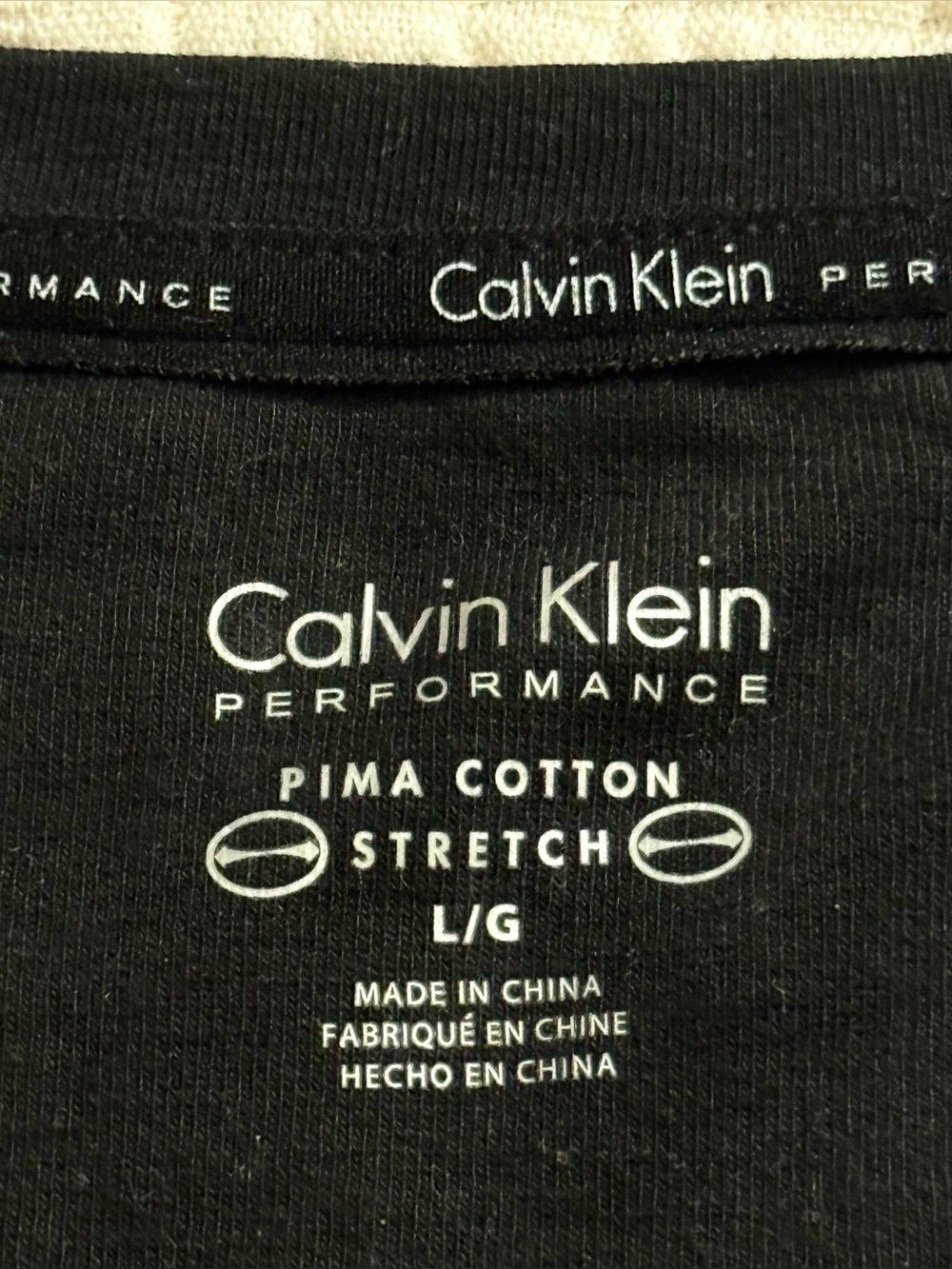 CALVIN KLEIN PERFORMANCE BLACK VNECK 3/4 SLEEVE PIMA COTTON TOP NWT - Picture 2 of 11